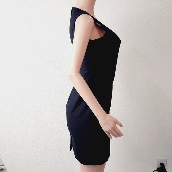 BICE by Sag Harbor Black 55% Linen Blend  Mini Formal Sleeveless Dress sz 6 - Picture 10 of 11